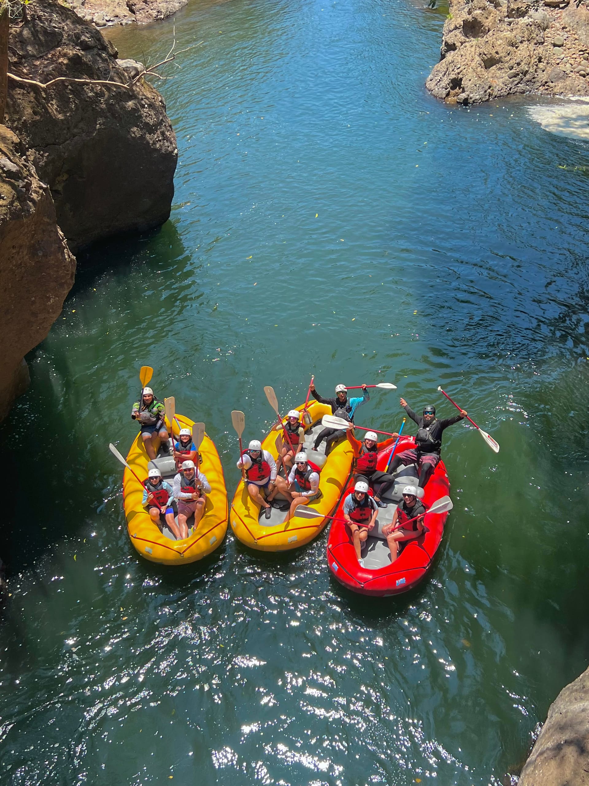 White-water rafting group on Río Tenorio
